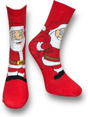 Me-Vo Tekli Christmas Desenli Unisex Havlu Çorap