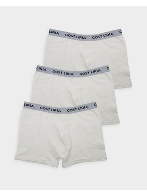 GOST LİRİA Ivory Erkek Boxer – 3’lü Paket Ekru