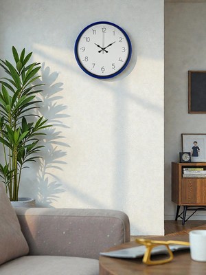 Çetiner Group 36 cm Lacivert Dekoratif Duvar Saati – Rakamlı Beyaz Kadran (PP-3604V)