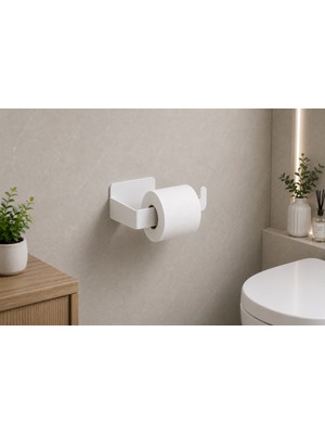 Apışkanlı Tuvalet Kağıtlığı Metal Vidasız Banyo Wc Kağıt Askısı Düzenleyici
