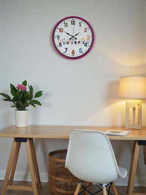 Çetiner Group 36 cm Pembe Çocuk Odası Duvar Saati – Çocuk Odası Renkli Rakamlı (PP-3693P)