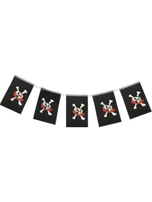 Pileli Store Korsan Partisi Korsan Logo Baskılı Flama Süs Afiş Süsleme 8 Li