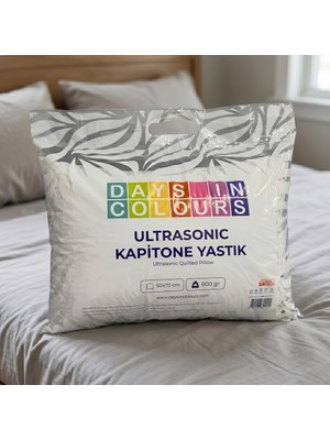 Days In Colours Çantalı 2 Adet Mikro Kapitone Silikon Yastık Mikrofiber Antialerjik - 800 Gram - 2 Adet Ultrasonik Kapitone Yastık