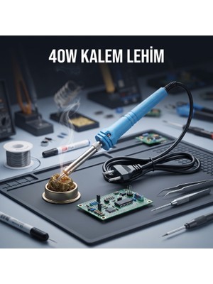 Ttt 40W Kalem Lehim Makinesi - Elektrikli - Mavi Renk