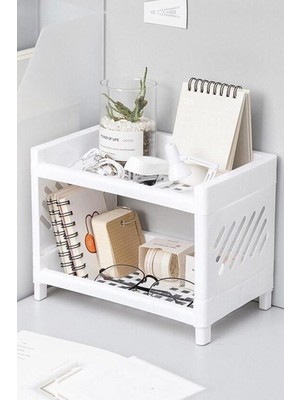 Happy Trend Katlı Banyo Mutfak Dolap Içi Düzenleyici Organizer Raf Çok Kullanışlı Raf Ünitesi Beyaz