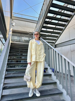 Afili Butik Paça Fermuarlı Oversize Pamuklu Ikili Takım