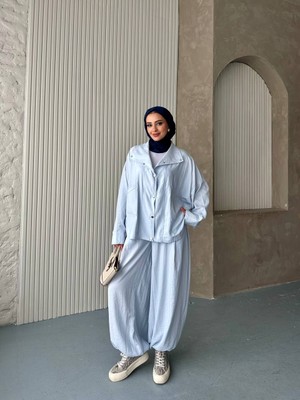 Afili Butik Paça Fermuarlı Oversize Pamuklu Ikili Takım