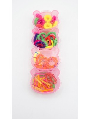 Mare Accessories Çoklu Renkli Minik Kumaş ve Lastik Kutulu Lastik Toka