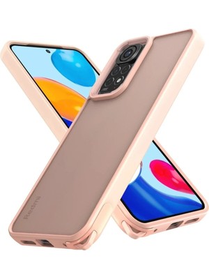 Mey Ithalat®   Redmi Note 11 Kılıf Elegant Kapak - Pudra