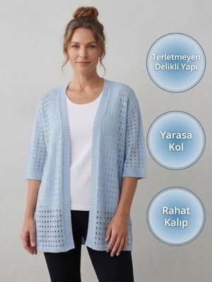 Urumday Triko Delikli Düğmesiz Bedensiz Hırka