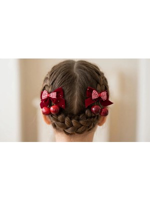 Mare Accessories Kırmızı Kirazlı 2 Li Pens Çocuk Tokası