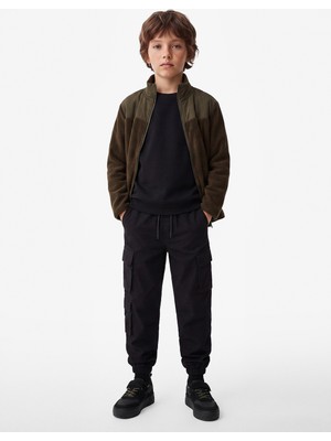Koton Cepli Fermuarlı Uzun Kollu Dik Yaka Polar Sweatshirt