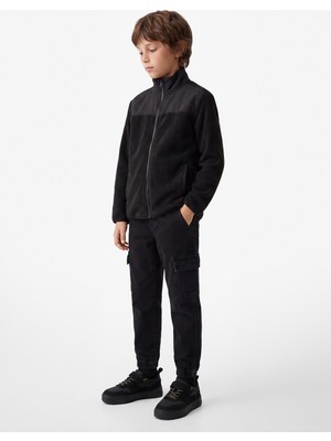 Koton Cepli Fermuarlı Uzun Kollu Dik Yaka Polar Sweatshirt