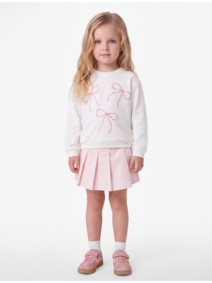 Koton Fiyonk Nakışlı Uzun Kollu Bisiklet Yaka Şardonlu Sweatshirt