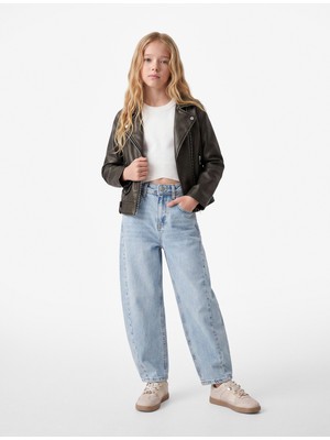 Koton Barrel Denim Pantolon Cepli Bol Kesim Pamuklu