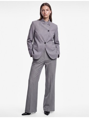 Koton Cepli Regular Fit Uzun Kollu Düğmeli Dik Yaka Kruvaze Blazer Ceket