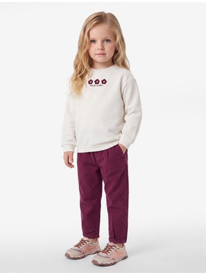 Koton Çiçek Nakışlı Şardonlu Bisiklet Yaka Uzun Kollu Sweatshirt