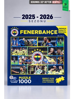 Lisanslı Fenerbahçe Yeni Sezon 1000 Parça Puzzle Takım ve Dekomus Cep Defteri Seti