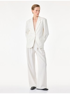 Koton Düğmeli Uzun Kollu Kruvaze Oversize Blazer Ceket