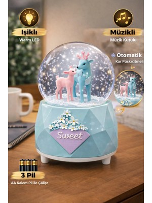 Mixoyuncak Sweet Geyik Otomatik Kar Püskürtmeli Işıklı Kar Küresi