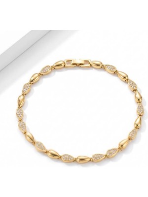 Jupınk Gold Damla Bileklik Çelik Bileklik