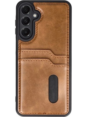 Mey Ithalat®  Samsung Galaxy A35 5g Kılıf Sara Kartvizitli Deri Kılıf - Taba