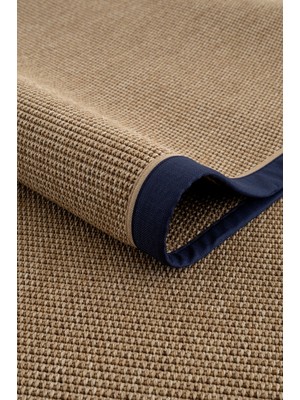 Veja Home Sahara Bordure Natural Lacivert-Bej Bordürlü Sisal Dokuma Halı – Tozumaz, Hav Vermeyen B3610C