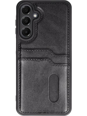 Mey Ithalat®  Samsung Galaxy A55 5g Kılıf Sara Kartvizitli Deri Kılıf - Siyah