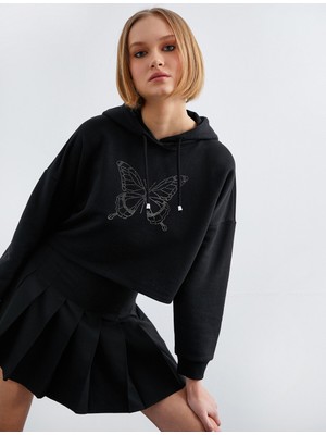 Koton Kapüşonlu Işlemeli Sweatshirt