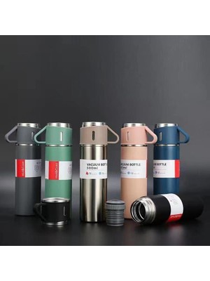 Colezium Paslanmaz Çelik Bardaklı Termos Seti 500 ml