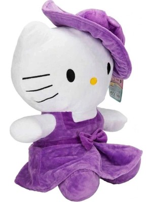 Colezium 2089 Sun-Jhn-Sk-Peluş H Kıtty Elbiseli Şapkalı 36 cm Hkty Mor