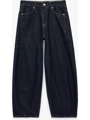 Koton Normal Bel Pamuklu Cepli Balon Fit Barrel Denim Pantolon - Barrel Jeans