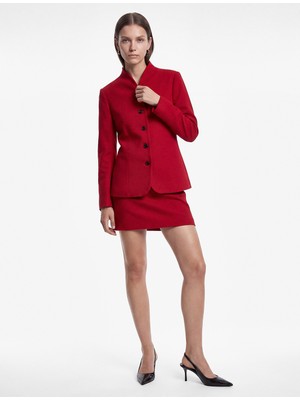Koton Regular Fit Düğmeli Hakim Yaka Uzun Kollu Blazer Ceket