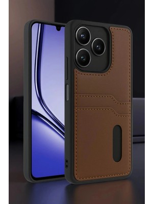 Mey Ithalat®  Realme Note 50 4g Kılıf Sara Kartvizitli Deri Kılıf - Kırmızı