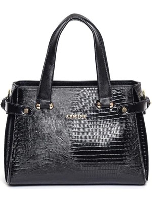 Armine 172 Siyah Kadın Omuz Çantası Croco Desenli-01 Siyah Croco-Standart