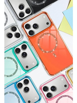 Mey Ithalat®   iPhone 17 Pro Max Live Diamond Magsafe Kapak - Siyah