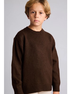 DeFacto Oversize Bisiklet Yaka Triko Basic Kazak Erkek Çocuk I3438A826CW
