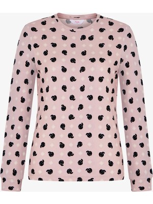 Penti Lila Moody Baskılı Uzun Kollu Tişört Pijama Üstü