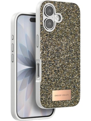 Mey Ithalat®   iPhone 17 Bright Simli Kapak - Çöl Titanyum