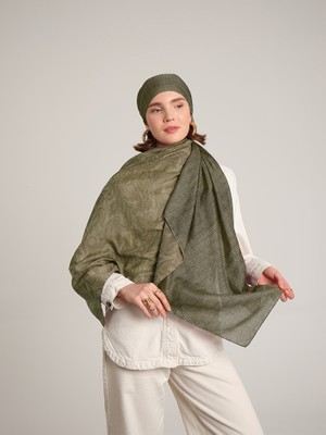 Ayshara Nakkaşhâne Monogram Desenli Çift Taraflı Şal