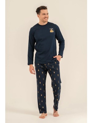 Arnetta Erkek Uzun Kol Pijama Takım Lacivert