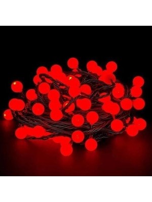 Pileli Store 5m 28 LED Kırmızı Işık Siyah Kablo Fişli Eklemeli Mz-18-18
