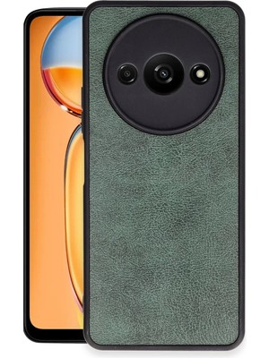 Mey Ithalat®   Redmi A3 4g Kılıf Aras Deri Kapak - Koyu Yeşil