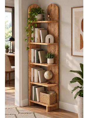 Sulorahome 5 Raflı Dekoratif Kitaplık ve Çok Amaçlı Raf Ünitesi