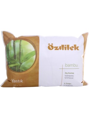 Özdilek Bambu Yastık 50 x 70 cm Orta Sertlikte Bambu Pamuk Dış Materyal ile Rahat Uyku