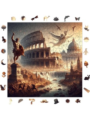 Happy Trend Puzzle Yetişkin - Antik Roma - 353 Parça, 29 x 29 cm - Yapıştırıcı Folyo Dahil - Benzersiz Şekilli Parçalar & Özel Figürler - S1-17