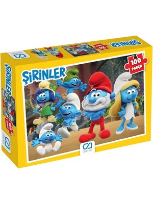 Happy Trend Games Şirinler Lisanslı 100 Parça 34X24CM Çocuk Puzzle Yapboz Serisi