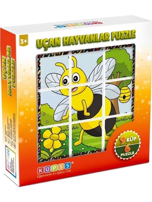 Happy Trend Uçan Hayvanlar 3D Puzzle - 9 Küp 6 Yapboz