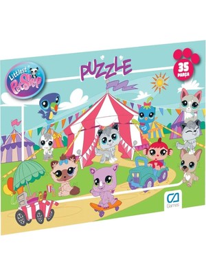 Happy Trend Games Littlest Pet Shop Lisanslı 35 Parça Çerçeveli 34X24CM Çocuk Puzzle Yapboz Yeni Serisi (Yeşil)