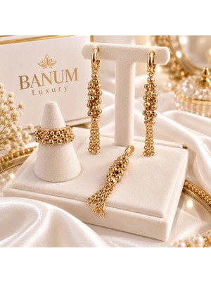 Banum Luxury Zarafet ve Şıklık Timsali Altın Tonlu 3lü Set